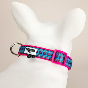 Retro Pet Paradise City Dog Collar D-Ring and ID Loop